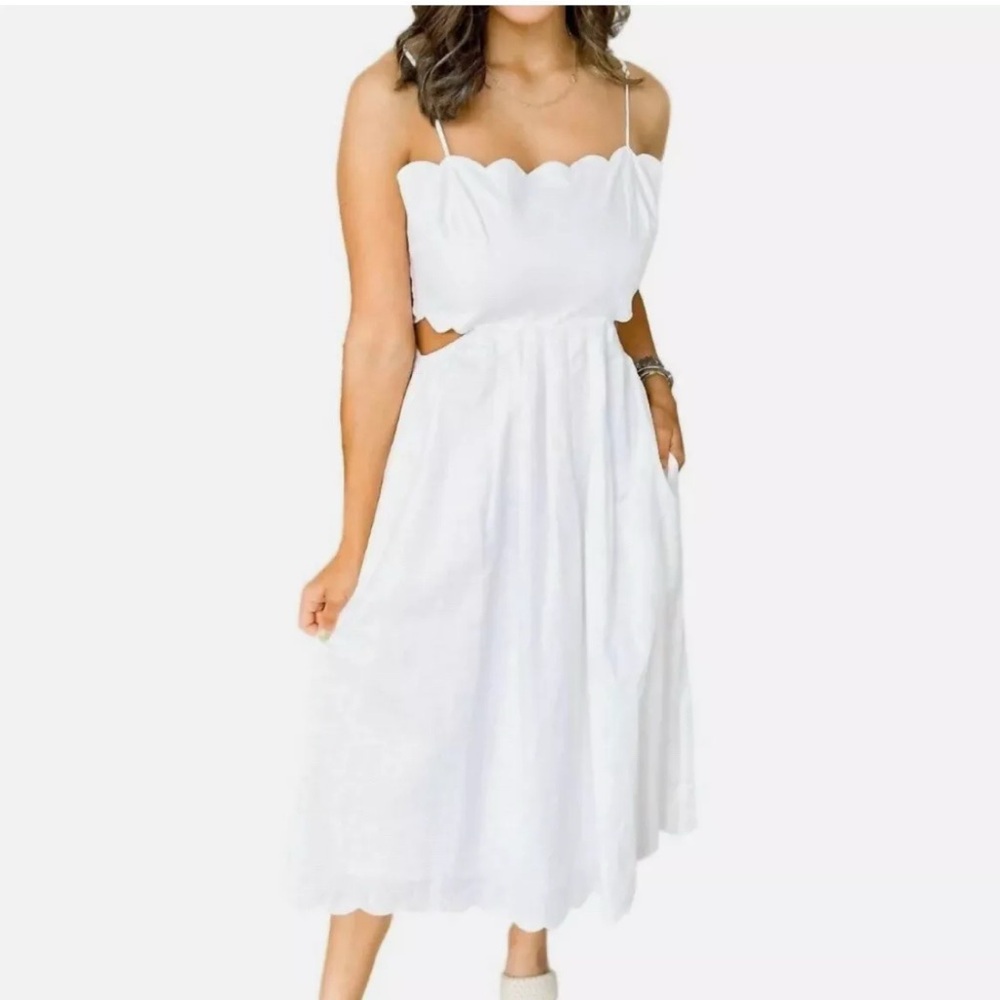 Lucy Paris Alba Scalloped Midi Dress